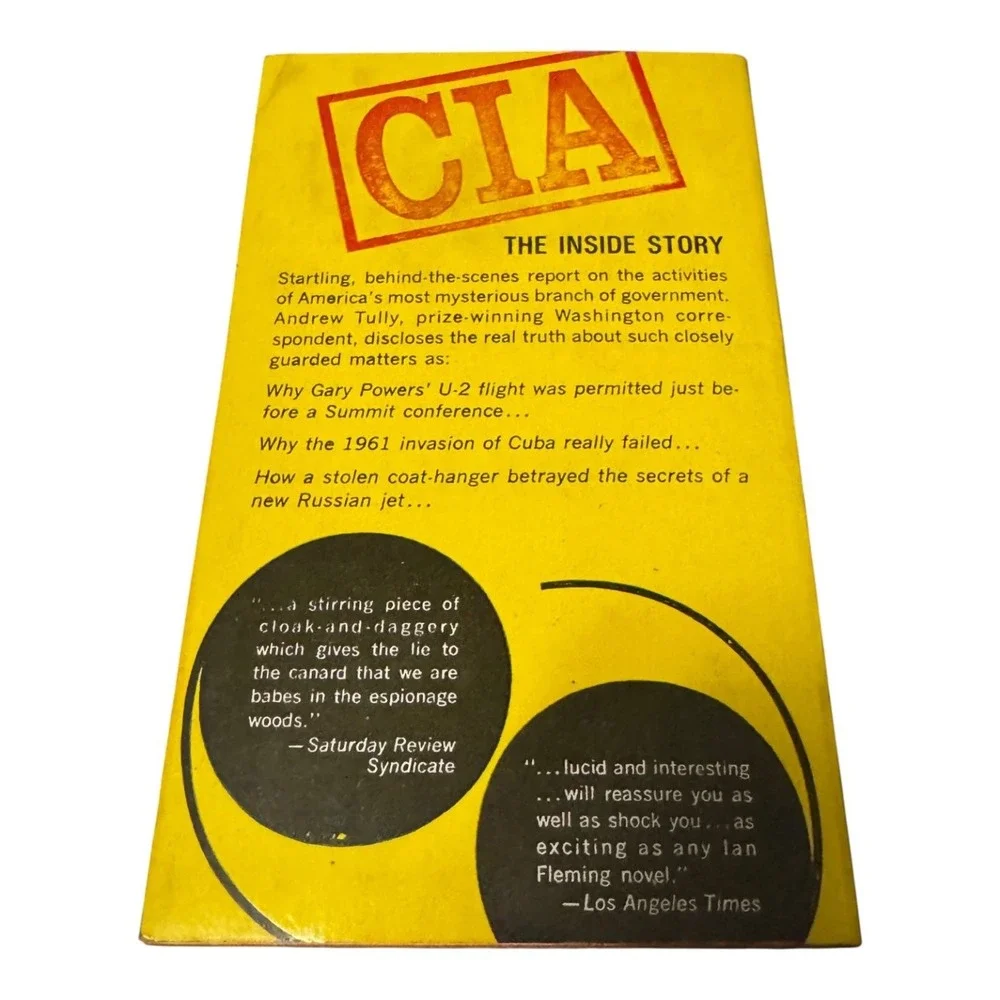 CIA The Inside Story Andrew Tully 1962 Fawcett Crest Book Cold War Espionage